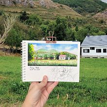 My project for course: Watercolor Travel Journal. Un proyecto de Ilustración tradicional, Pintura a la acuarela, Ilustración arquitectónica y Sketchbook de Trang Chibi - 10.08.2024