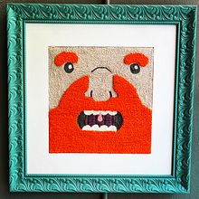 Hombre barbudo. Embroider, Decoration, Punch Needle, and Textile Design project by Paulina Salazar - 05.07.2021