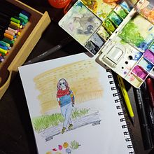 Meu projeto do curso: Sketchbook experimental: encontre seu estilo de desenho. Een project van Traditionele illustratie,  Schetsen,  Creativiteit,  Tekening, Aquarelschilderen, Sketchbook y Schilderen met gouache van Regi Santos - 07.08.2024