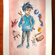 Mi proyecto del curso: Retratos de estilo manga en acuarela. Un progetto di Illustrazione tradizionale, Character design, Fumetto, Pittura ad acquerello e Manga di adrianero - 12.08.2024