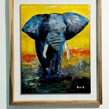 Elefante. Oil Painting, and Fine Arts project by Fello Arcos - 08.13.2024