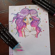 Mi proyecto del curso: Coloreado con marcadores para dibujo manga. Projekt z dziedziny Trad, c, jna ilustracja, Komiks, Teoria barw i Manga użytkownika vero_adra11 - 11.08.2024