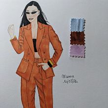 L'élégance en tailleur . Traditional illustration, Fashion Design, Fashion Illustration	, Sketching, and Digital Drawing project by Mirana - 08.14.2024