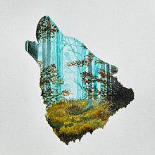 Mein Abschlussprojekt für den Kurs: Naturinspirierte Aquarellmalerei mit Double Exposure. Traditional illustration, Watercolor Painting, Realistic Drawing, and Naturalistic Illustration project by j_koroneko - 08.16.2024