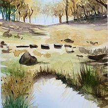 Mi Proyecto del Curso: Paisajes Naturales en Acuarela. Fine Arts, Painting, and Watercolor Painting project by Lidia López León - 08.16.2024