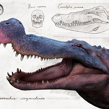 Deinosuchus riograndensis. Un progetto di Illustrazione digitale e Disegno realistico di Manuel Mújica - 10.03.2024
