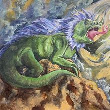 The basilisk. Character Design, Painting, Acr, and lic Painting project by Nicolas Oliveira - 08.17.2024
