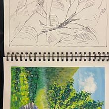 My project for course: Landscape Painting with Gouache for Beginners. Fine Arts, Painting, Naturalistic Illustration, and Gouache Painting project by Shamma Alnuaimi - 08.16.2024