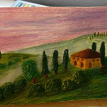 My project for course: Landscapes with Oil Pastels and Crayons: Playing with Light. Traditional illustration, Fine Arts, Pencil Drawing, Drawing, and Artistic Drawing project by Zeynep Çakırca - 08.19.2024