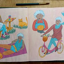 Meu projeto do curso: Criação de personagens a partir de desenhos de observação. Traditional illustration, Character Design, Drawing, and Sketchbook project by Ingrid Arend - 08.19.2024