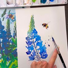 Enjoy this free video bumblebee to my website subscribers . Watercolor Painting project by Sarah Stokes - 08.20.2024