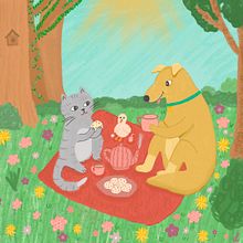 Animals party 🌱🐶🐱🐨🌿. Children's Illustration project by Leonie - 08.21.2024