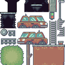 Escenario Apocalipsis/Ciudad abandonada. 2D Animation, 3D Animation, Video Games, Pixel Art, Game Design, and Game Development project by Juan David Marcano Gutiérrez - 08.21.2024