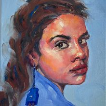 My project for course: Expressive Oil Portraiture: Explore the Alla Prima Technique. Fine Arts, Painting, and Oil Painting project by vali_3 - 08.22.2024