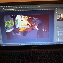 Mi proyecto del curso: Creación y pintura de escenarios fantásticos en Photoshop. Projekt z dziedziny Trad, c, jna ilustracja,  R, sunek, Ilustracja c, frowa, Concept art, Malarstwo c i frowe użytkownika briansilvaezequiel - 09.07.2024