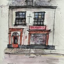 My project for course: Urban Sketching: Create Expressive Cityscapes. Pintura, Esboçado, Desenho, Pintura em aquarela, Sketchbook e Ilustração com tinta projeto de eleanor_dare - 22.08.2024