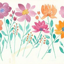 Mi proyecto del curso: Estampados florales en acuarela con colores vibrantes. Un progetto di Illustrazione tradizionale, Pattern design, Pittura ad acquerello e Illustrazione botanica di Pamela Casas Barría - 22.08.2024