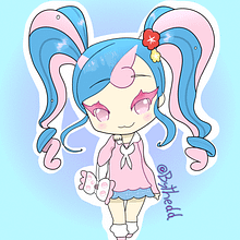 Hatsune Miku Chibi - Pokemon collab fanart. Traditional illustration project by thedd - 08.23.2024