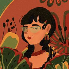 Watermelon, braids & jewellery. Digital Illustration, and Portrait Drawing project by Deniz Aş - 08.23.2024