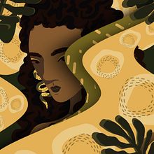 Abstract, reptile & long hair. Un projet de Illustration numérique , et Dessin de portrait de Deniz Aş - 23.08.2024