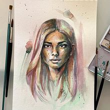 Il mio progetto del corso: Ritratto artistico ad acquerello. Artes plásticas, Pintura, Pintura em aquarela, e Desenho de retrato projeto de Elisa Bertoldi - 24.08.2024