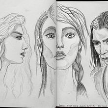 My project for course: Portrait Sketchbooking: Explore the Human Face. Sketching, Drawing, Portrait Drawing, Artistic Drawing, and Sketchbook project by Fiona Lokot - 08.24.2024