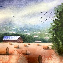 My project for course: Watercolor Landscapes: Experimental Tools and Techniques. Fine Arts, Painting, and Watercolor Painting project by Alex Vasilyeva - 08.25.2024