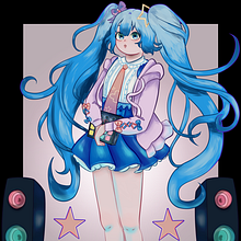 Miku Hatsune 01. Digital Illustration project by Poke Zelda - 02.15.2024