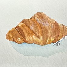 Croissant. Watercolor Painting project by Peggy Matthews - 08.26.2024