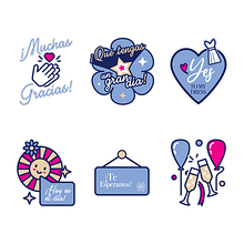 Set de Stickers para tienda de vestidos de novia. Traditional illustration, Motion Graphics, Animation, Character Design, and Social Media Design project by Eugenio Nuñez Padilla - 07.23.2024