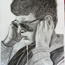 My project for course: Artistic Charcoal Portraiture, Baby Driver . Projekt z dziedziny Trad, c, jna ilustracja,  Sztuki piękne,  R, sunek, Portret, R, sunek realist, czn,  R, sunek art, st i czn użytkownika rosifg9421 - 28.08.2024