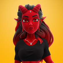 Tiefiling Girl. Un progetto di 3D, Character design, Modellazione 3D e Character design 3D di Juan Francisco Flores - 28.08.2024