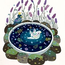 My project for course: Painting with Gouache: Create Poetic Illustrations. Projekt z dziedziny Trad, c, jna ilustracja,  Sztuki piękne,  Malarstwo i Malowanie gwaszami użytkownika Kerstin O - 28.08.2024