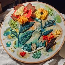 My project for course: Embroidery and Watercolor Basic Techniques. Un progetto di Pittura, Pittura ad acquerello, Ricamo e Textile Design di ewa - 29.08.2024