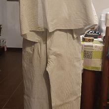 Vestido de macramé y conjunto de camisa y pantalón tipo lino. Projekt z dziedziny  Sz, cie, Wzornictwo i krawiectwo użytkownika Genoveva Garrido Limones - 29.08.2024