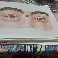 Mi proyecto del curso: Dibujos con acuarela: cómo pintar ojos expresivos. Fine Arts, Painting, Watercolor Painting, and Portrait Drawing project by Gretel Perez - 08.31.2024