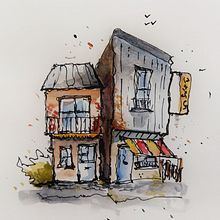 My project for course: Expressive Architectural Sketching with Colored Markers. Sketching, Drawing, Architectural Illustration, Sketchbook & Ink Illustration project by Kurt Merveillie - 08.31.2024