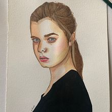 Mi proyecto del curso: Retrato en acuarela a partir de una fotografía. Ilustração tradicional, Pintura em aquarela, e Desenho de retrato projeto de Pilar del Barrio - 01.09.2024