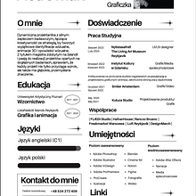 Mój projekt z kursu: Życiorysy dla kreatywnych: opracuj CV i list motywacyjny. Business, Communication, Creative Consulting, and Portfolio Development project by Martyna Pietrowiak - 09.02.2024