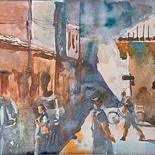 My project for course: Watercolor Fundamentals: Light and Color. Un projet de Illustration architecturale, Peinture , et Aquarelle de Anna - 02.09.2024