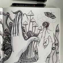Mein Abschlussprojekt für den Kurs: Zeichentechnik für Anfänger: Trainiere deine Beobachtungsgabe. Drawing, Ink Illustration, Sketchbook, Pencil Drawing, and Sketching project by Anke Weber - 09.03.2024