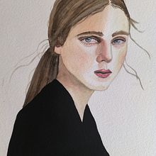 Retrato con acuarela a partir de una fotografía . Een project van Traditionele illustratie van carolggenicio - 03.09.2024