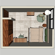 Habitacion-MARK. Design de interiores projeto de ari_ml21di - 03.07.2024