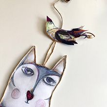 Katze mit vogel. Collage project by karinhoffmeister - 09.05.2024