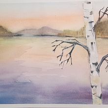 Mein Abschlussprojekt für den Kurs: Atmosphärische Landschaften in Aquarell. Projekt z dziedziny  Sztuki piękne,  Malarstwo i Malowanie akwarelą użytkownika elke_blanche - 06.09.2024