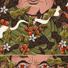 Entre Hojas de Café. Digital Illustration, and Graphic Design project by Hernández - 09.07.2024