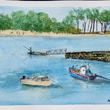 Mi proyecto del curso: Pintura en acuarela de paisajes marinos. Projekt z dziedziny Ilustracja naturalist, czna, Malarstwo i Malowanie akwarelą użytkownika Rosa Rey Pousada - 08.09.2024