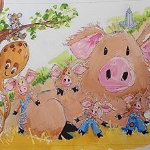 Picture Book O is for Pig. Traditional illustration project by Terri Einer - 09.07.2024