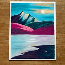 My project for course: Landscapes with Oil Pastels and Crayons: Playing with Light. Artistic Drawing, Drawing, Fine Arts, Traditional illustration, and Pencil Drawing project by Anne Scheltes - 09.09.2024