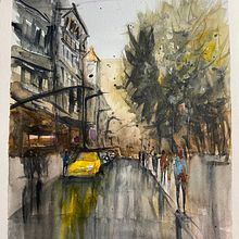 Mein Abschlussprojekt für den Kurs: Stadtlandschaften in Aquarell Ein Projekt aus dem Bereich Aquarellmalerei, Bildende Künste und Architektonische Illustration von Andrea Acker - 09.09.2024